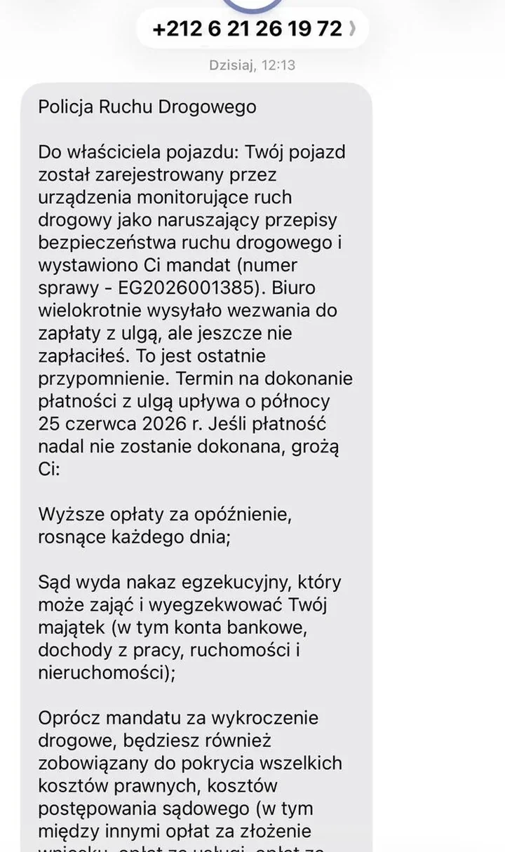 Fałszywy mandat SMS z linkiem - policja ostrzega mieszkańców Wrocławia